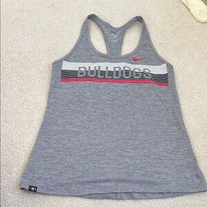 Nike Women's Gray and Red Bulldogs Tank Top